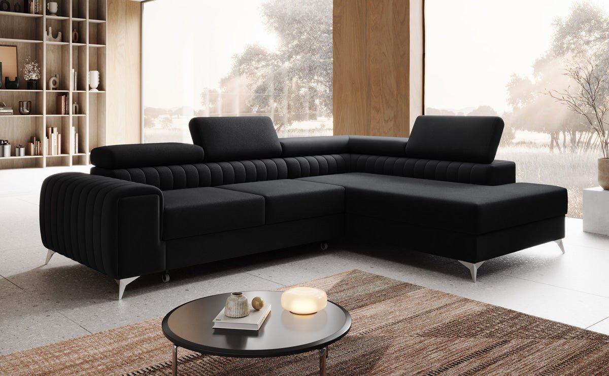Designerbank Aurea L met slaap- en klapfunctie in Fluweel