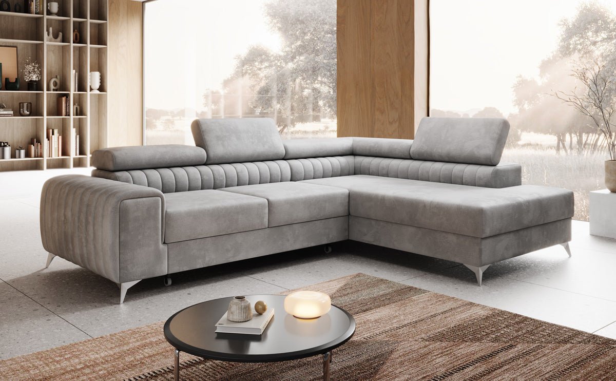 Designerbank Aurea L met slaap- en klapfunctie in Fluweel