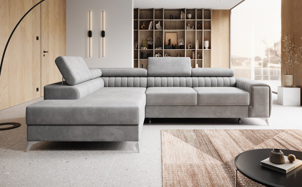 Designerbank Aurea L met slaap- en klapfunctie in Fluweel