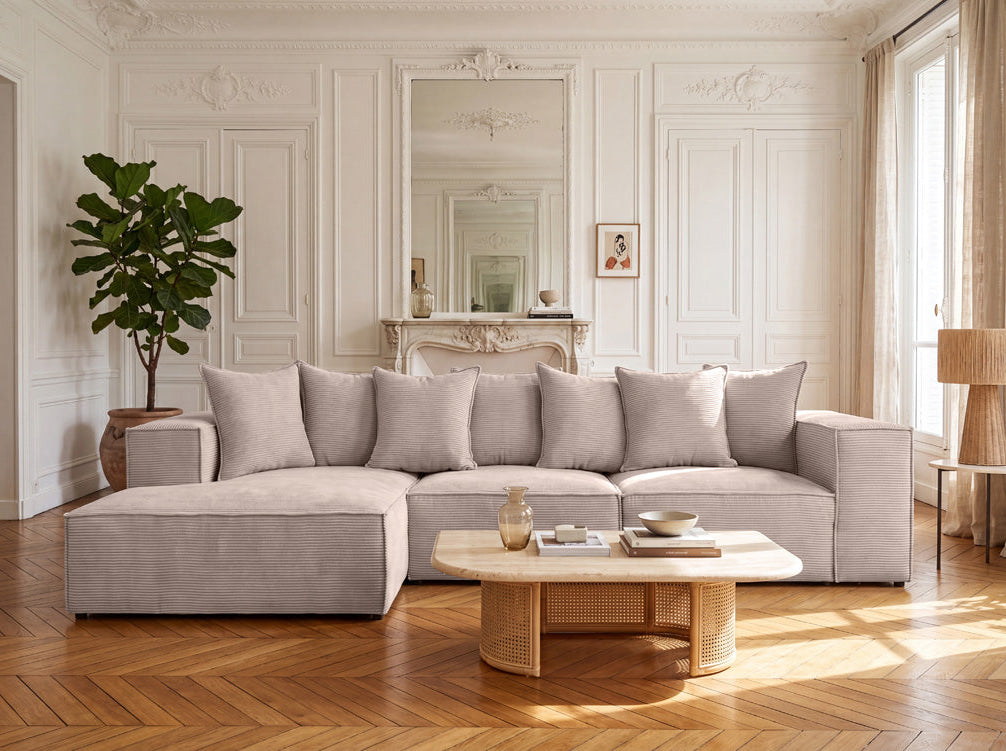 Designbank Largo L in Ribstof