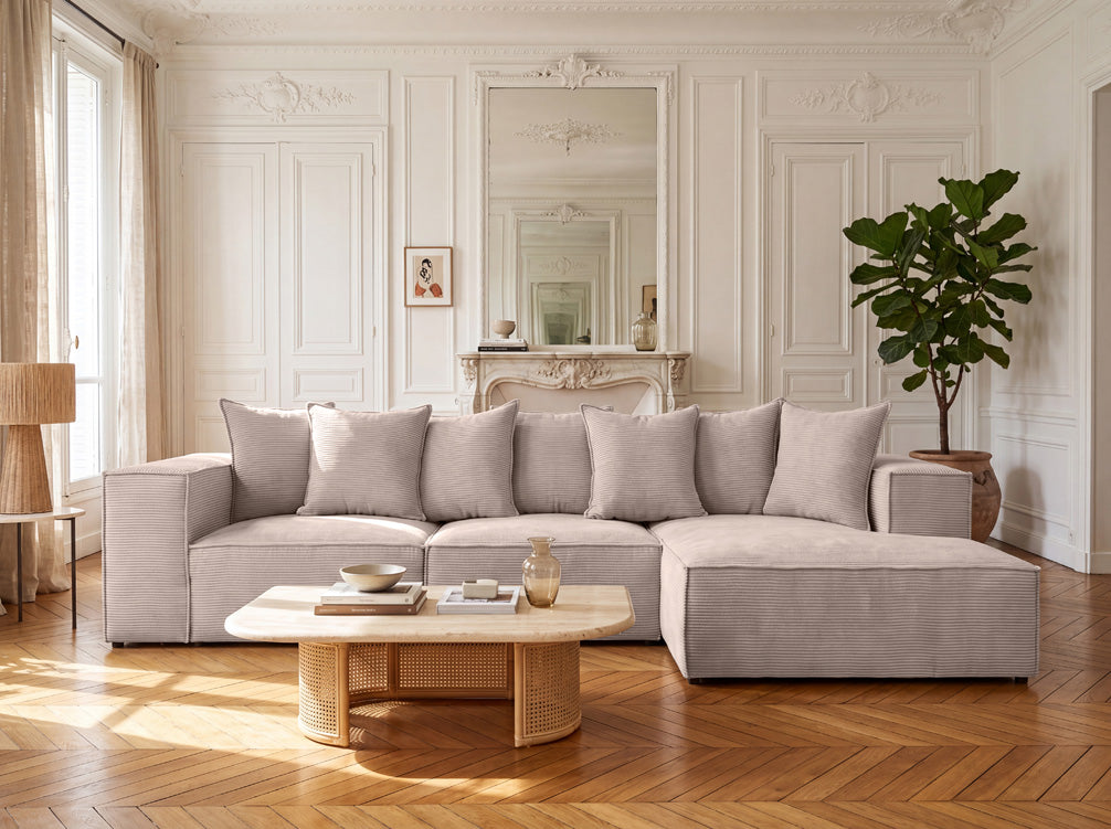 Designbank Largo L in Ribstof