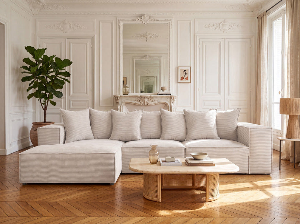Designbank Largo L in Ribstof