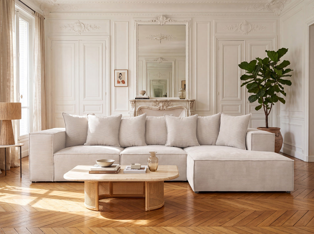 Designbank Largo L in Ribstof