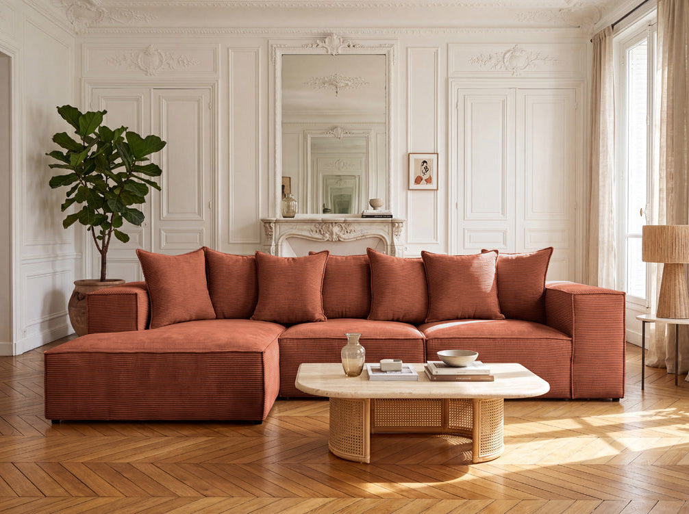 Designbank Largo L in Ribstof