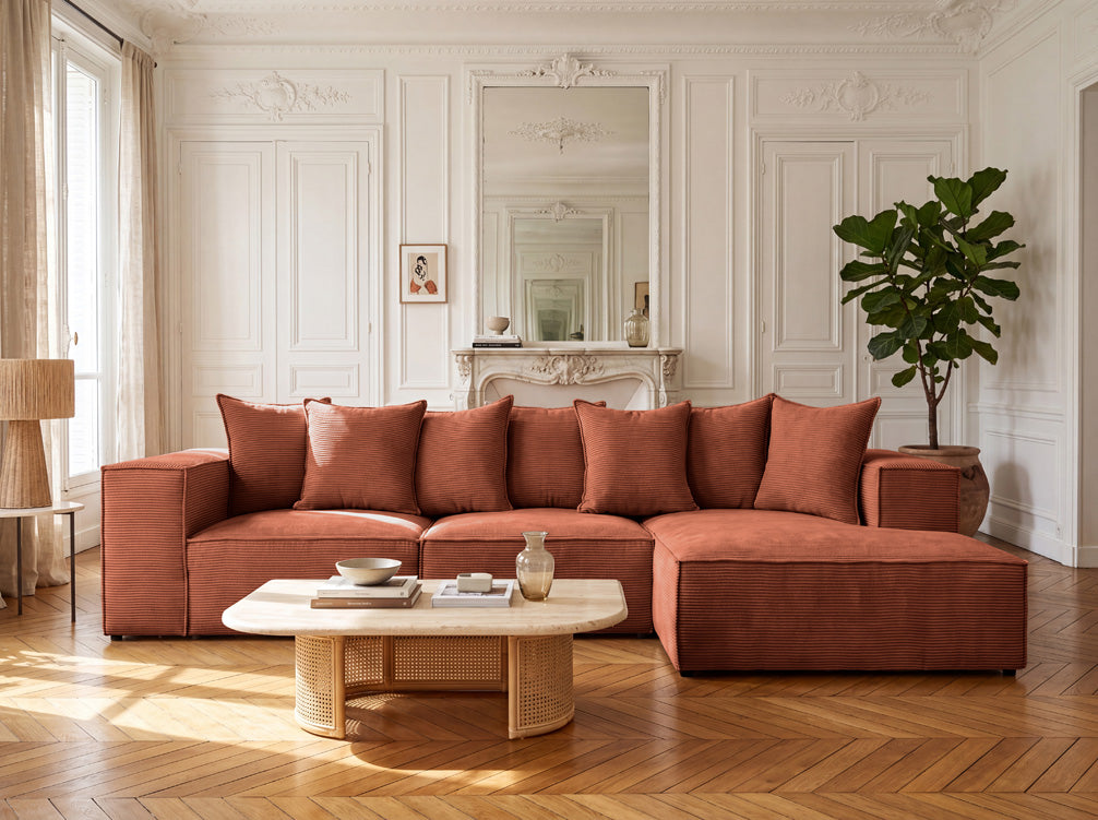 Designbank Largo L in Ribstof
