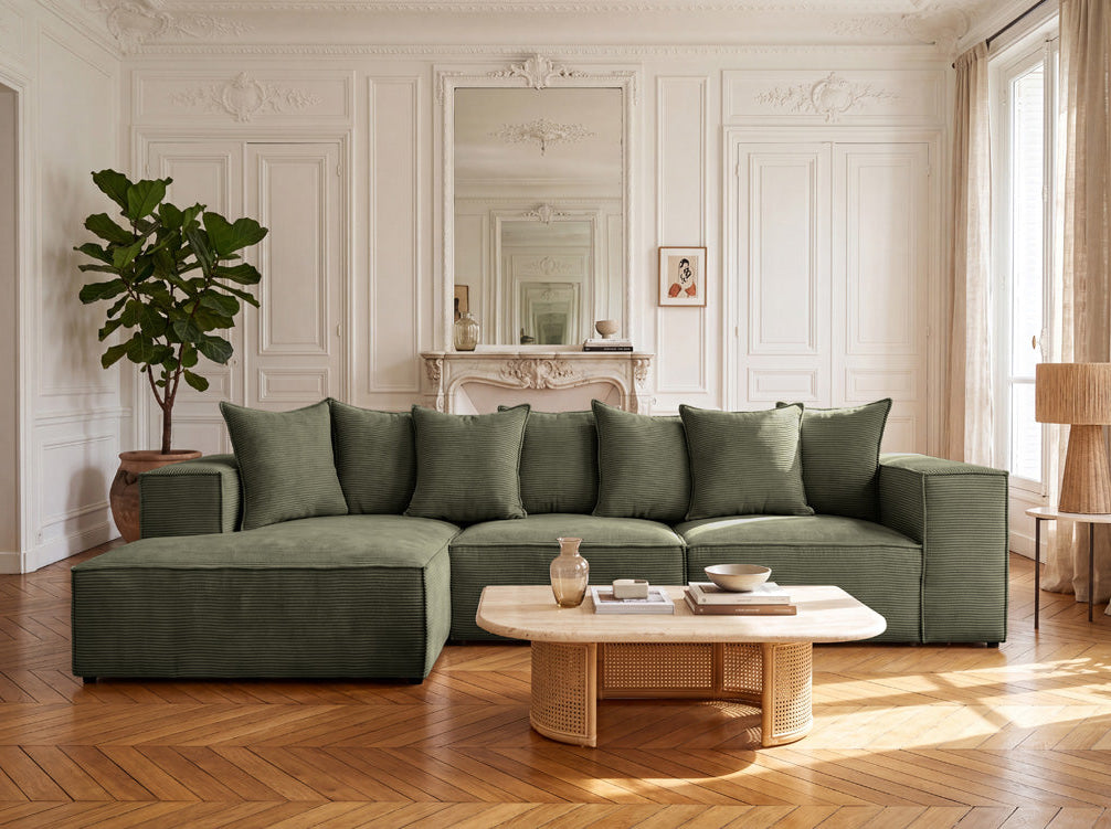 Designbank Largo L in Ribstof
