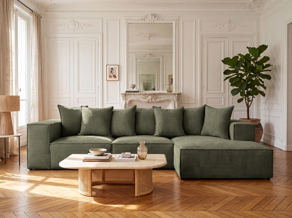 Designbank Largo L in Ribstof