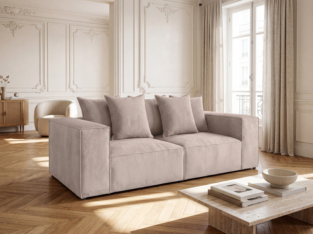 Designsofa 3-zits Largo in Ribstof