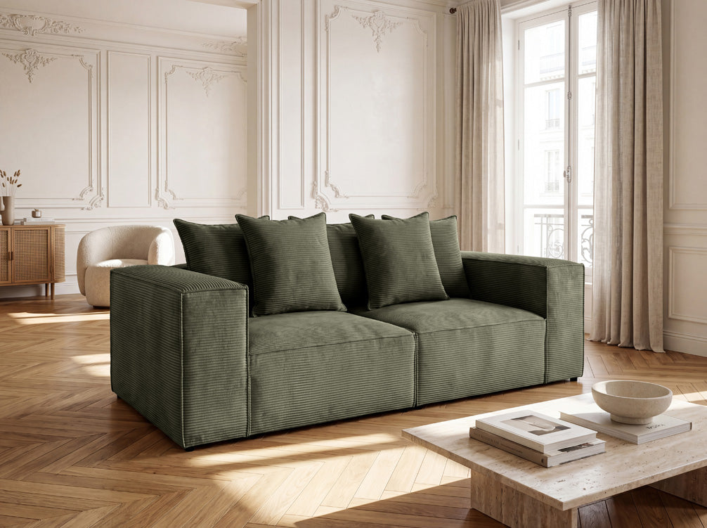 Designsofa 3-zits Largo in Ribstof