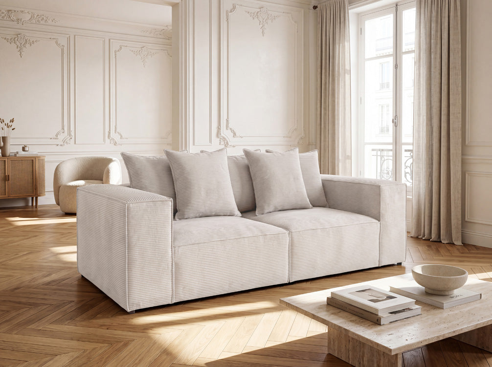 Designsofa 3-zits Largo in Ribstof
