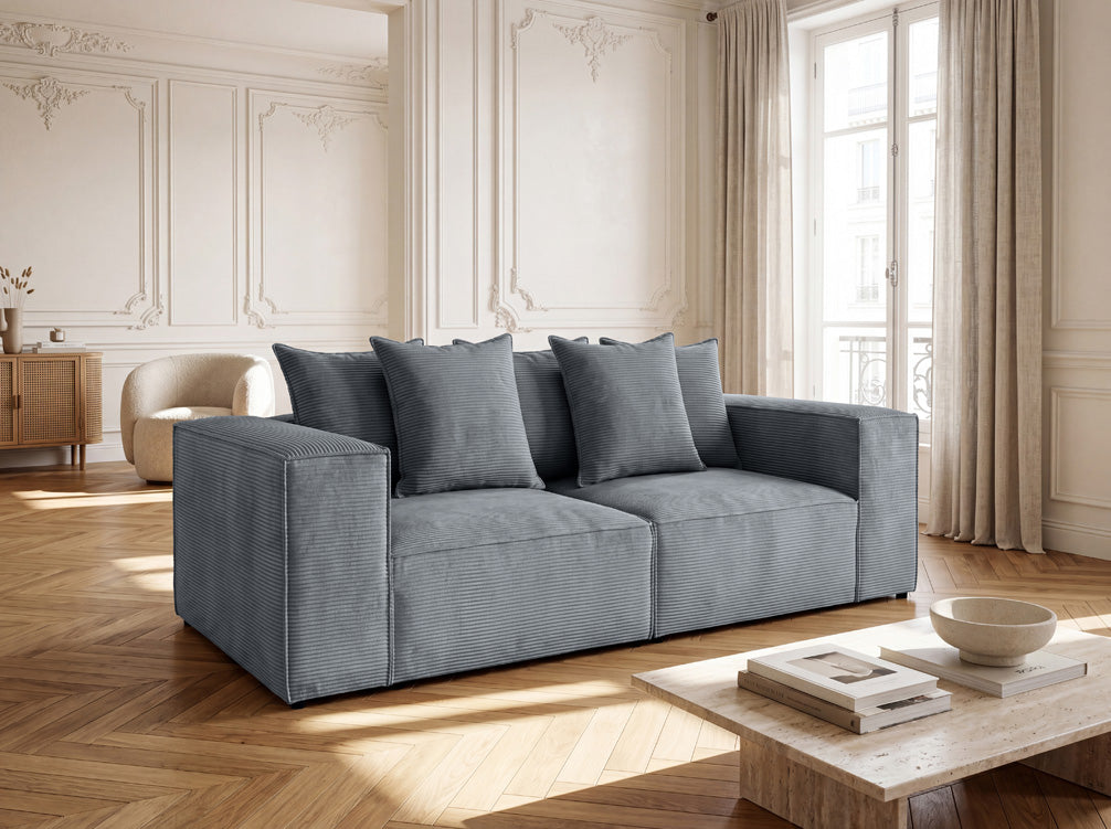 Designsofa 3-zits Largo in Ribstof