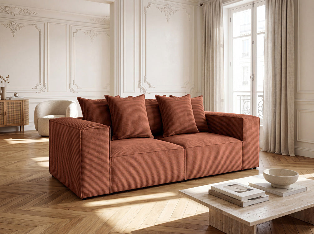 Designsofa 3-zits Largo in Ribstof