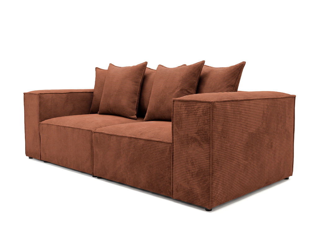 Designsofa 3-zits Largo in Ribstof