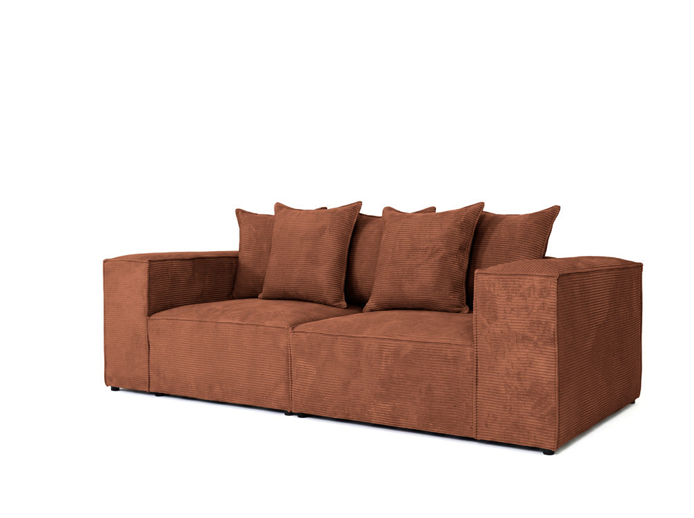 Designsofa 3-zits Largo in Ribstof