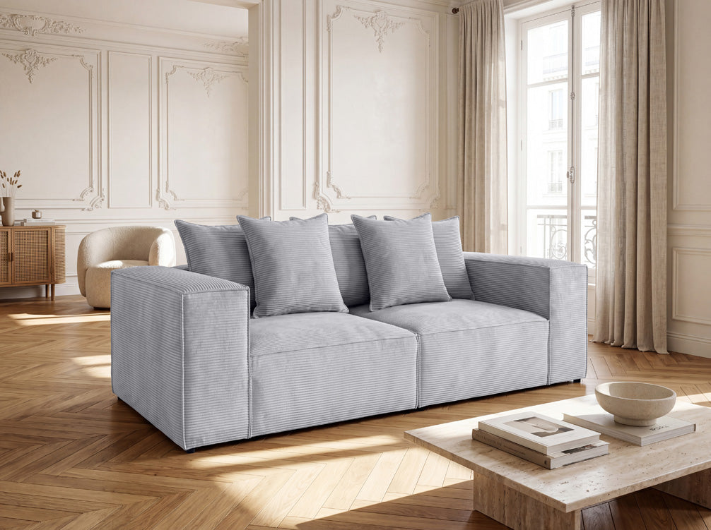 Designsofa 3-zits Largo in Ribstof