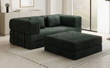 Lazy Spar-Set: 3-Sitzer + Hocker in Cord