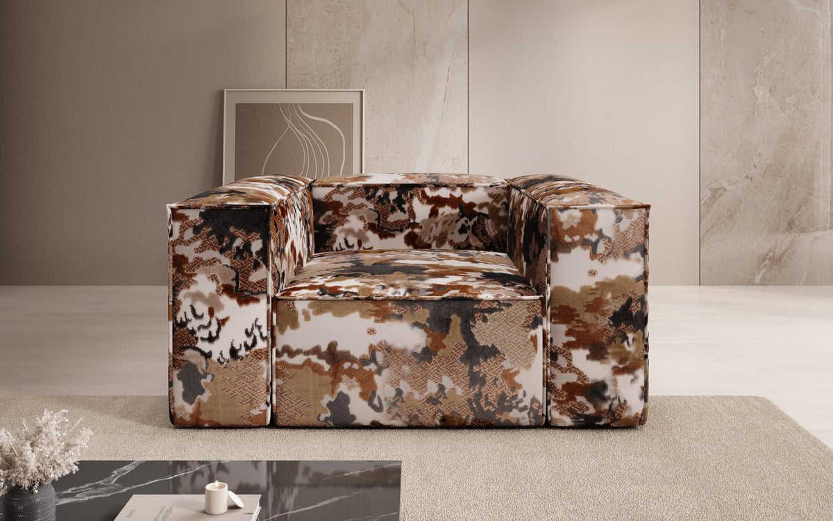 Design fauteuil Lesley - jacquard met aquarelpatroon