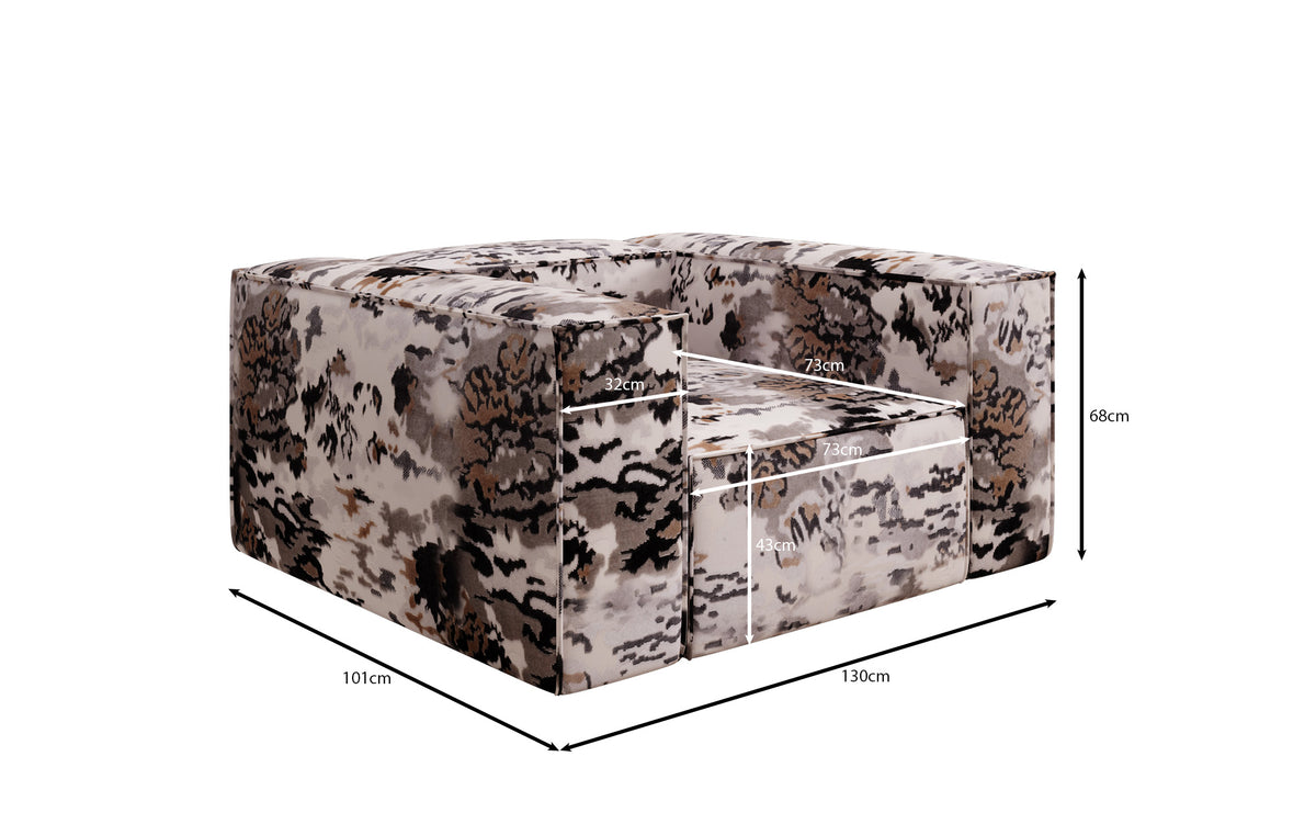 Design fauteuil Lesley - jacquard met aquarelpatroon