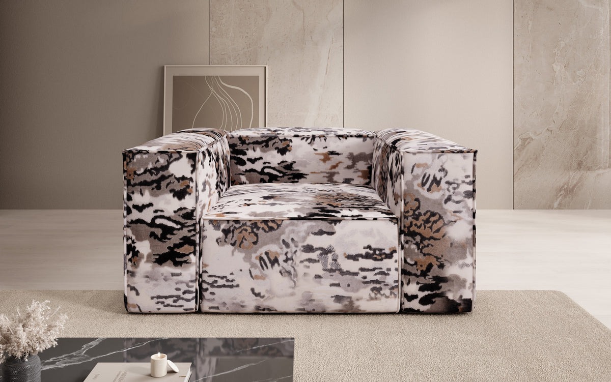 Design fauteuil Lesley - jacquard met aquarelpatroon