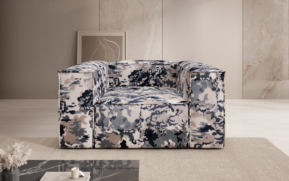 Design fauteuil Lesley - jacquard met aquarelpatroon