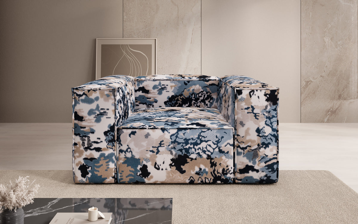 Design fauteuil Lesley - jacquard met aquarelpatroon
