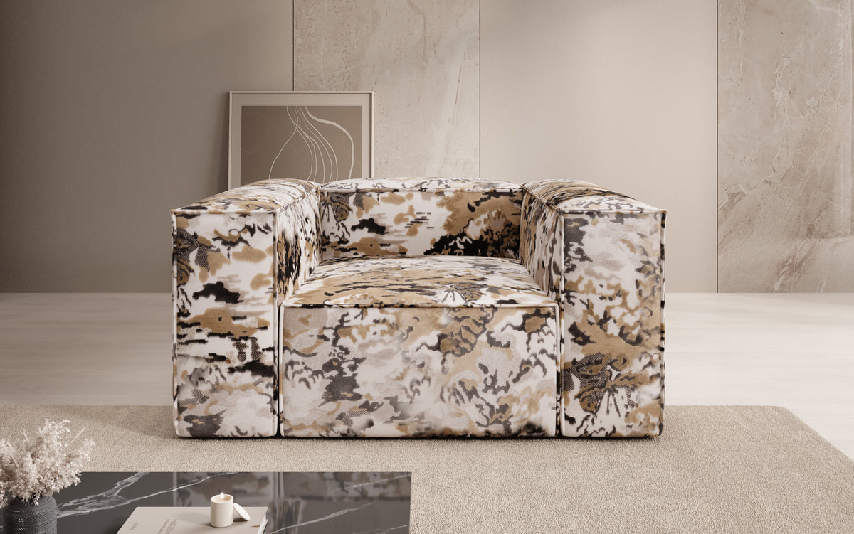 Design fauteuil Lesley - jacquard met aquarelpatroon