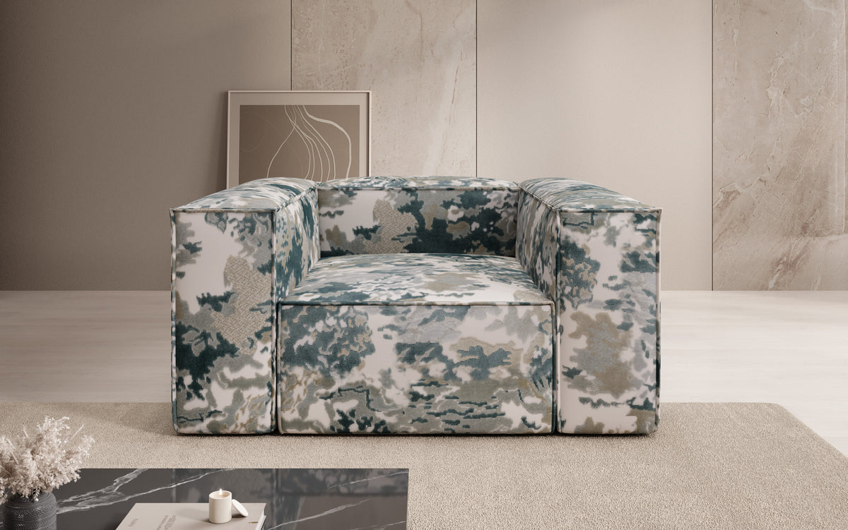 Design fauteuil Lesley - jacquard met aquarelpatroon