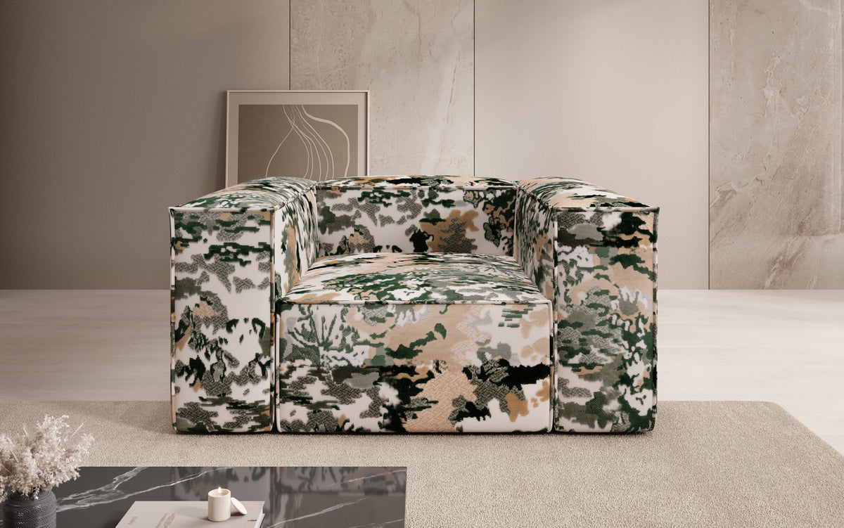 Design fauteuil Lesley - jacquard met aquarelpatroon