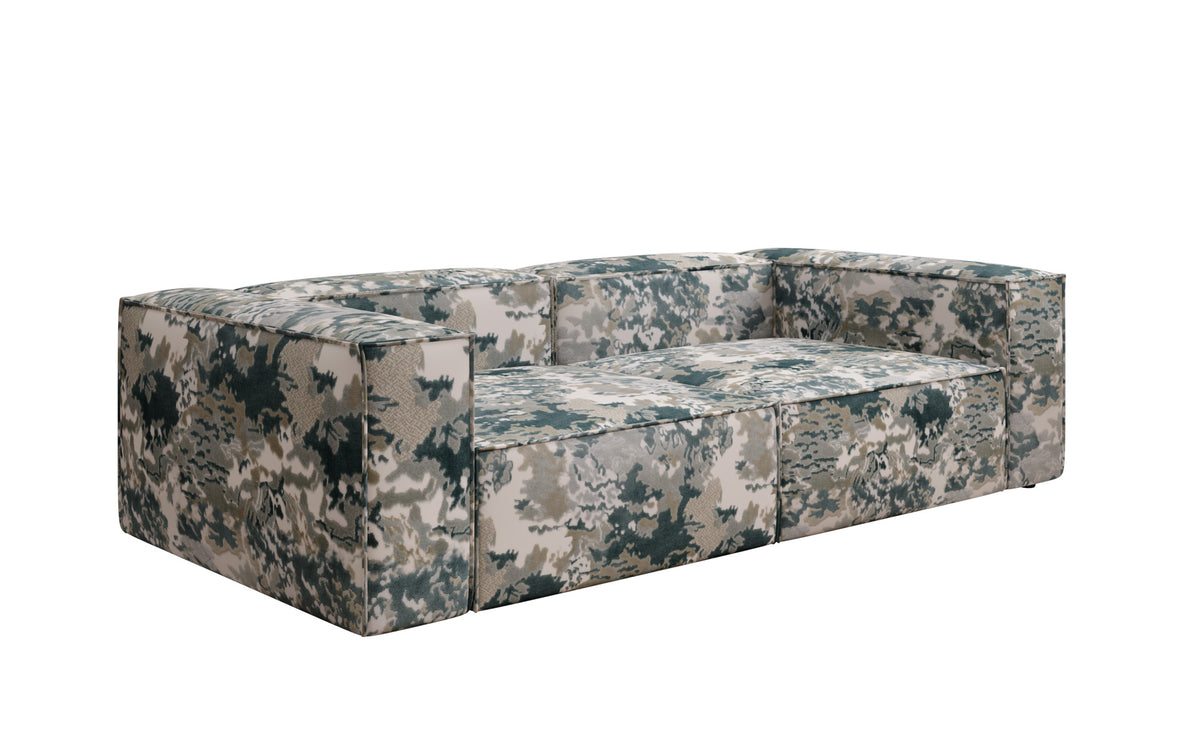 Designer bank Lesley 3-zits - jacquard met aquarelpatroon