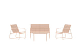 Loungeset Novara – 4-teiliges Outdoor-Set aus Stahl mit Glastisch in 2 Farben
