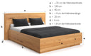 Designer houten bed Celestia van massief eikenhout met opbergruimte