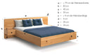 Designer houten bed Ophelia van massief eiken in zwevende optiek