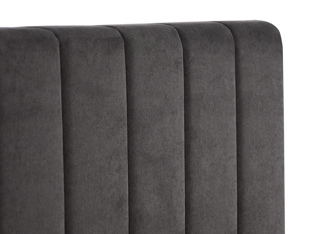 Design gestoffeerd bed Livia in Fluweel met opbergruimte