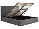 Design gestoffeerd bed Livia in Fluweel met opbergruimte