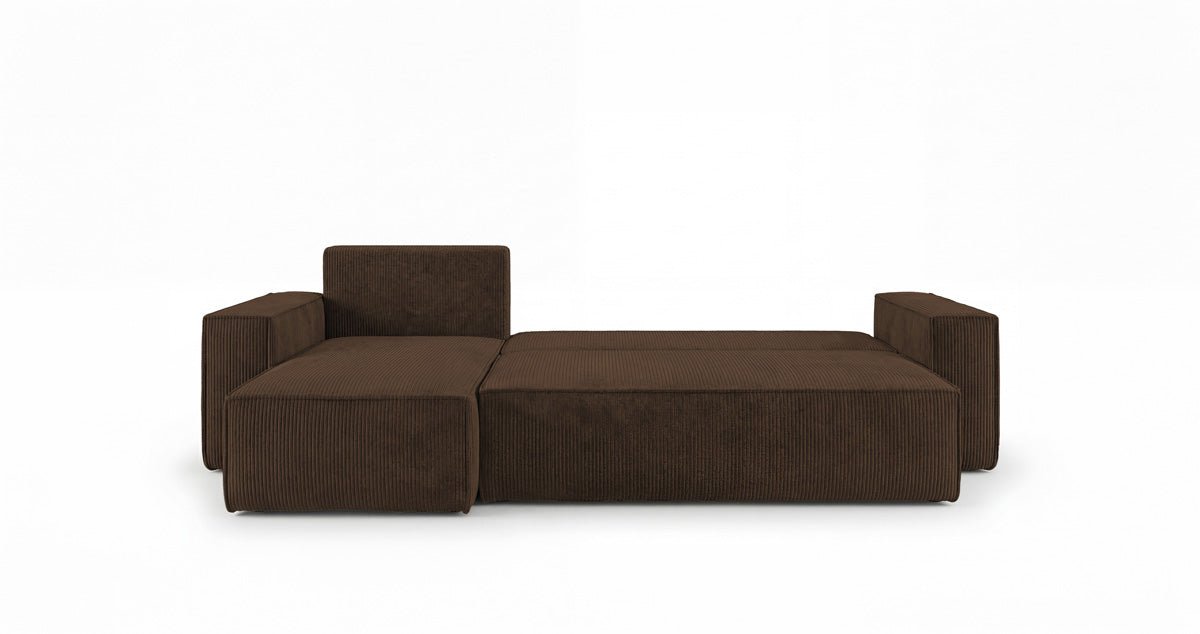 Designbank Lunaro Mini met slaap- en uitklapfunctie in Ribstof