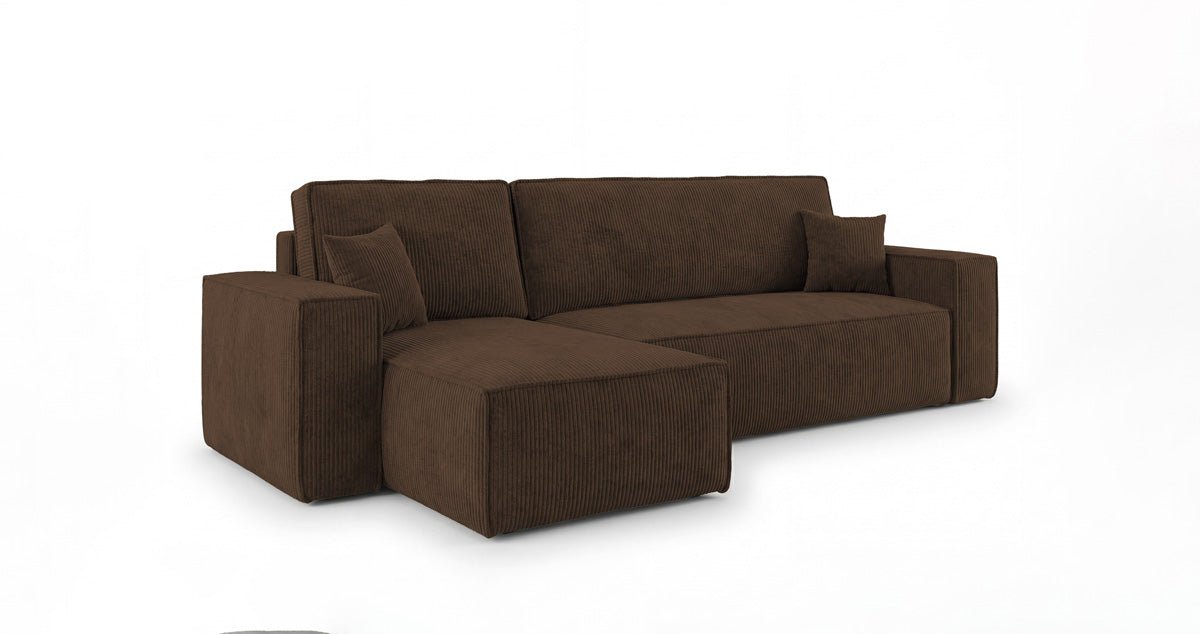 Designbank Lunaro Mini met slaap- en uitklapfunctie in Ribstof