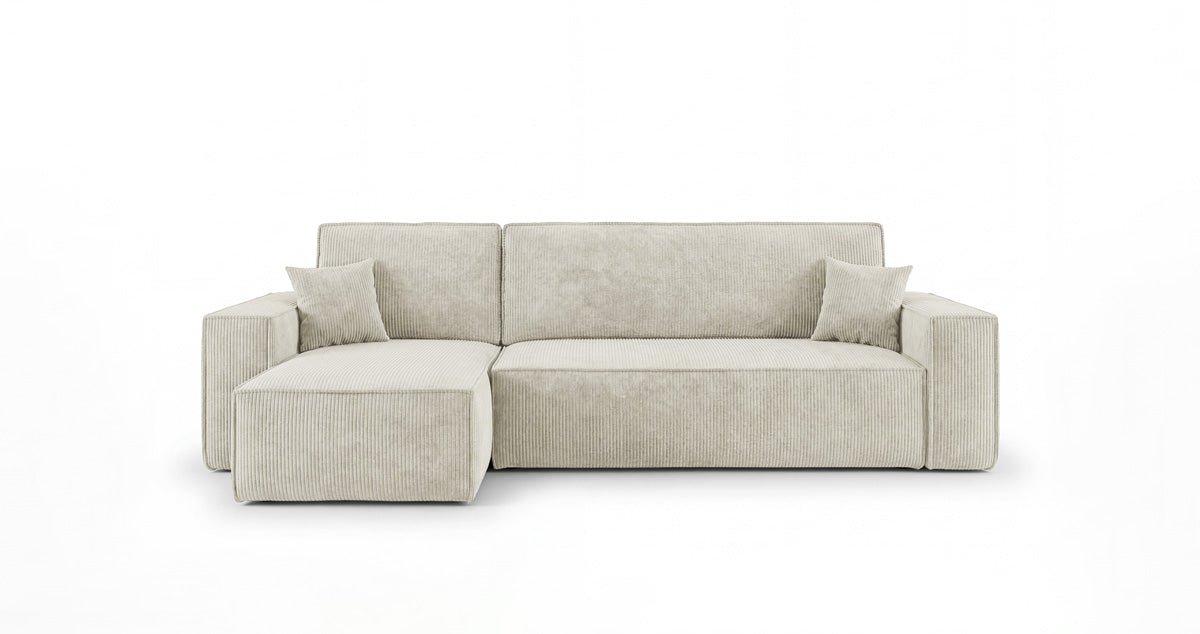 Designbank Lunaro Mini met slaap- en uitklapfunctie in Ribstof