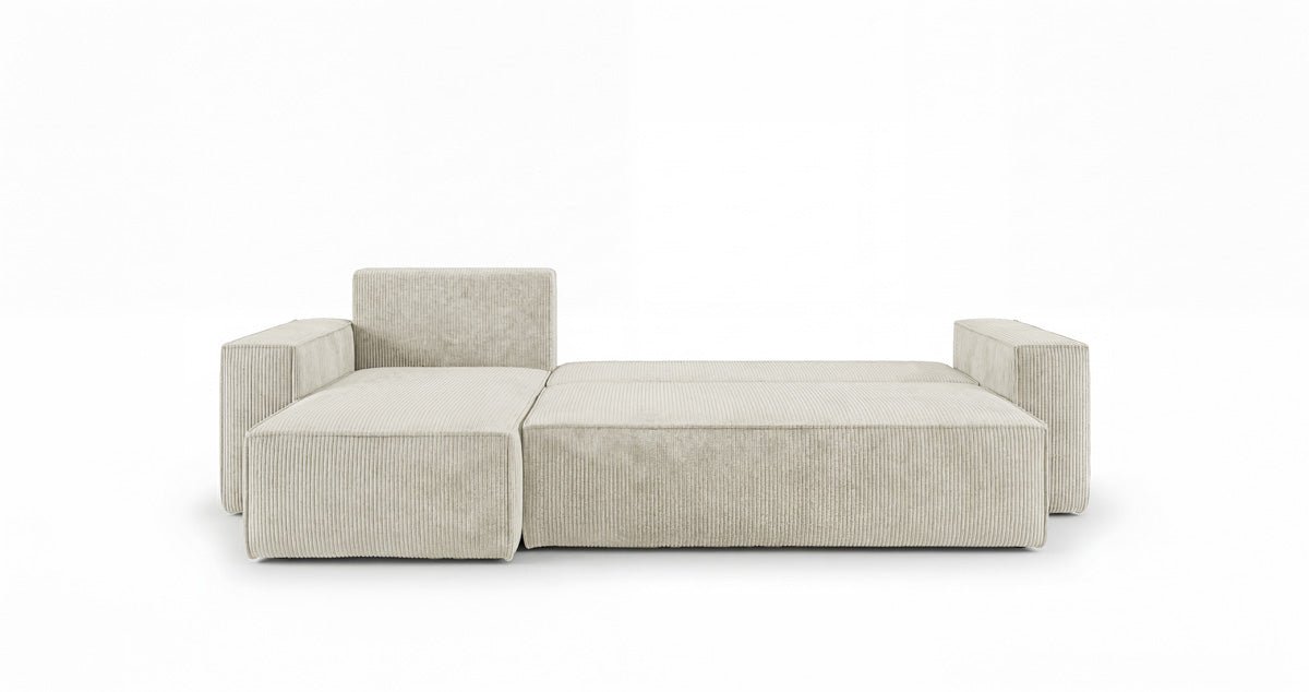 Designbank Lunaro Mini met slaap- en uitklapfunctie in Ribstof