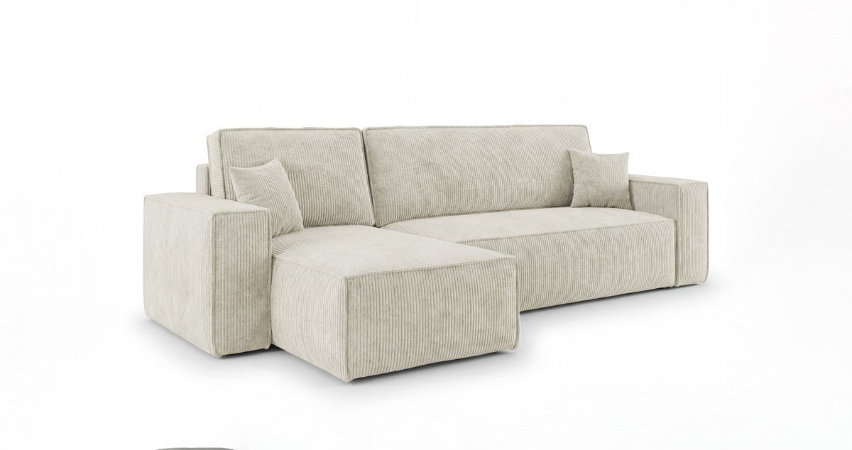 Designbank Lunaro Mini met slaap- en uitklapfunctie in Ribstof