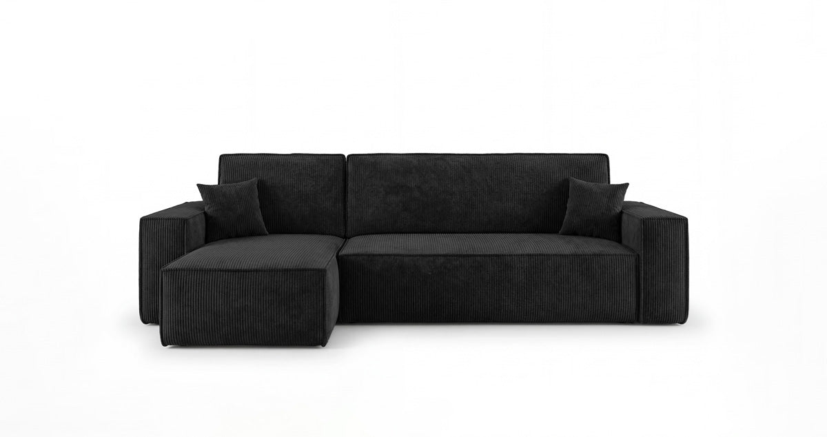 Designbank Lunaro Mini met slaap- en uitklapfunctie in Ribstof