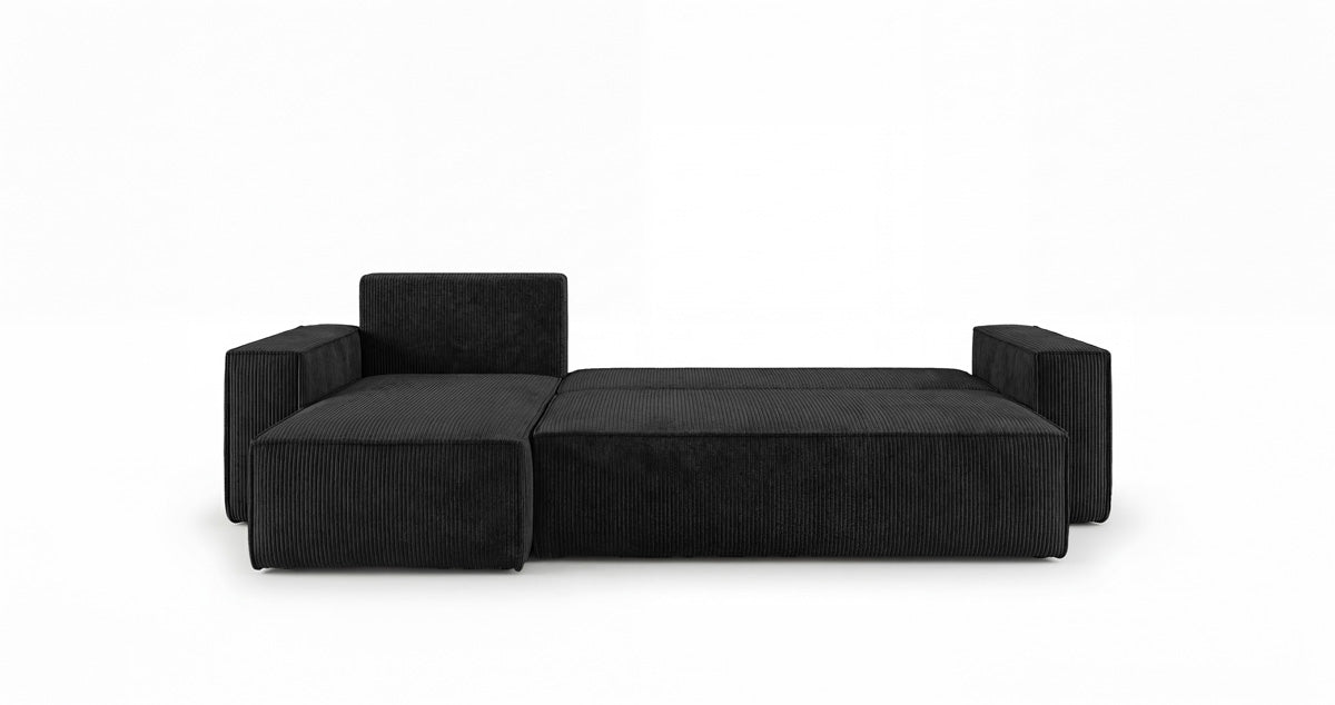 Designbank Lunaro Mini met slaap- en uitklapfunctie in Ribstof