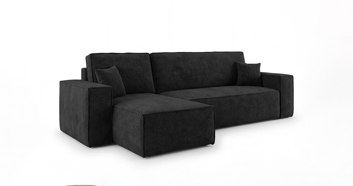 Designbank Lunaro Mini met slaap- en uitklapfunctie in Ribstof
