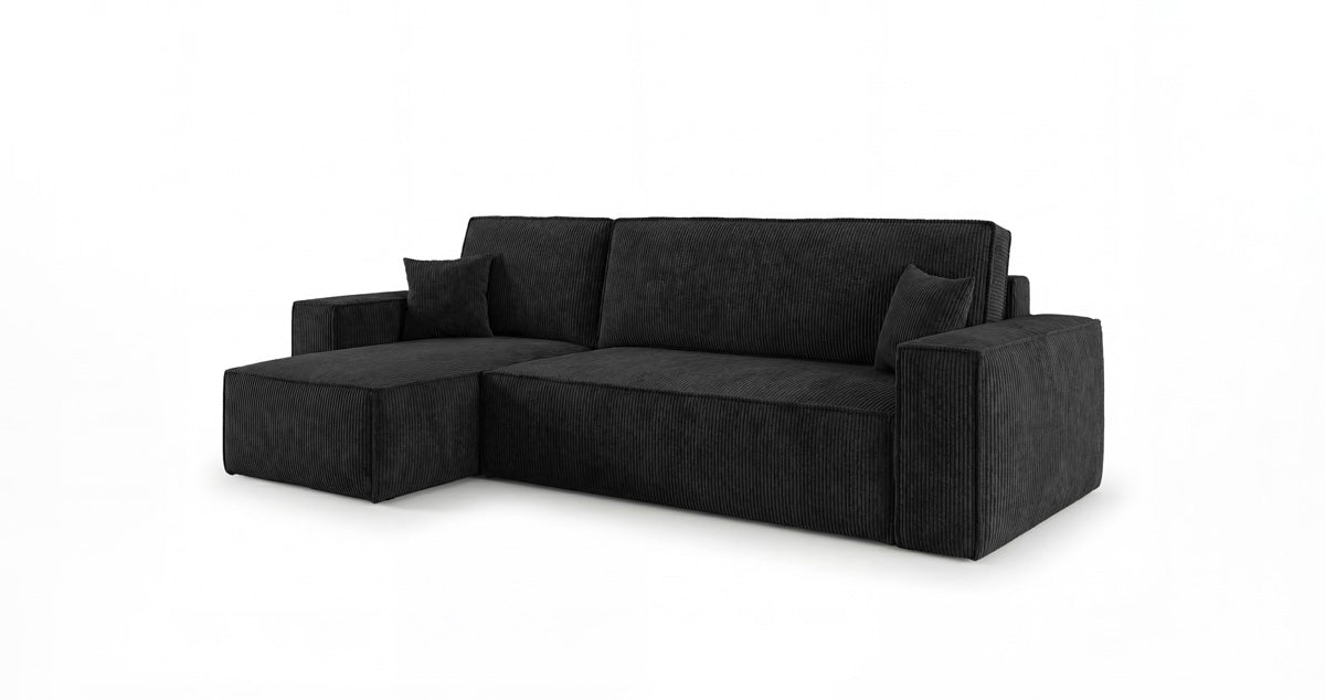 Designbank Lunaro Mini met slaap- en uitklapfunctie in Ribstof