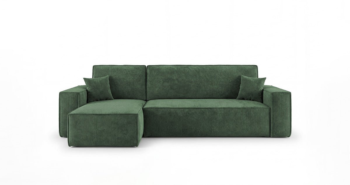 Designbank Lunaro Mini met slaap- en uitklapfunctie in Ribstof