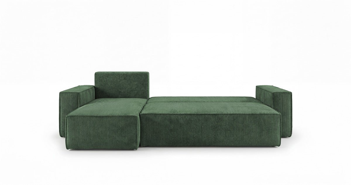 Designbank Lunaro Mini met slaap- en uitklapfunctie in Ribstof
