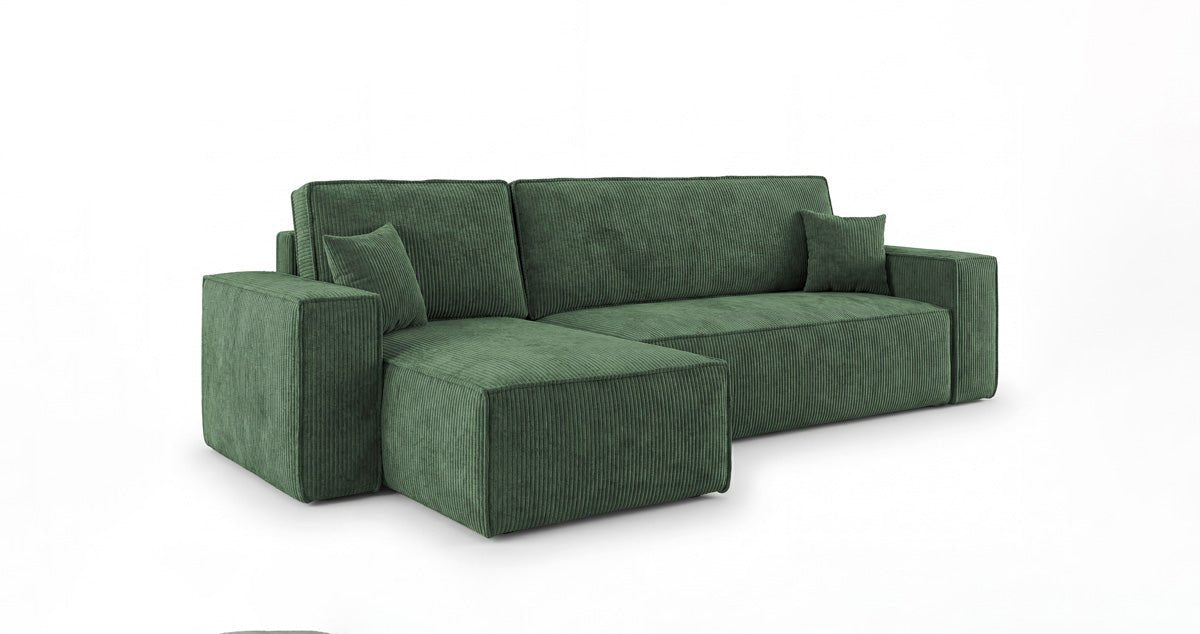 Designbank Lunaro Mini met slaap- en uitklapfunctie in Ribstof