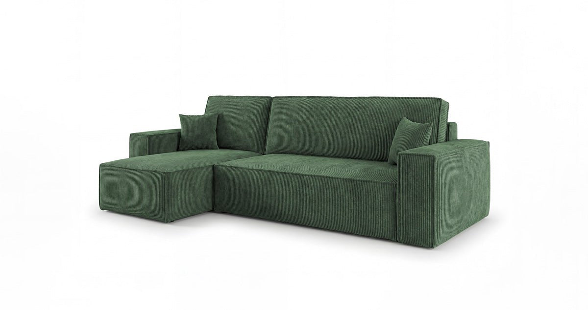 Designbank Lunaro Mini met slaap- en uitklapfunctie in Ribstof