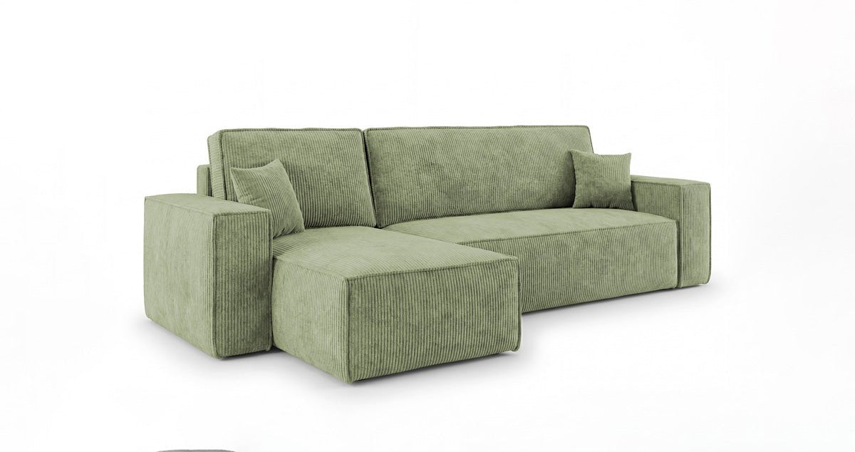 Designbank Lunaro Mini met slaap- en uitklapfunctie in Ribstof