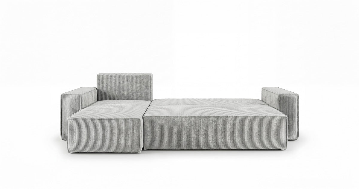 Designbank Lunaro Mini met slaap- en uitklapfunctie in Ribstof