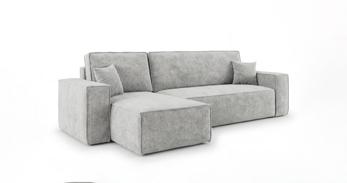 Designbank Lunaro Mini met slaap- en uitklapfunctie in Ribstof
